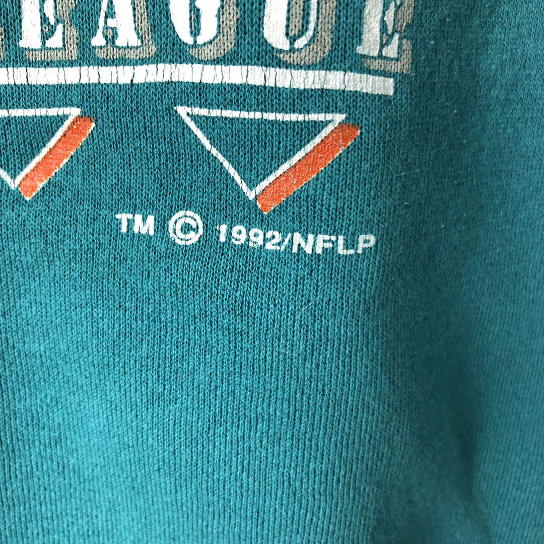 Vintage 90'S NFL Miami Dolphins print sweatshirt, size XL, men's unclear turquoise blue Vintage Second Hand