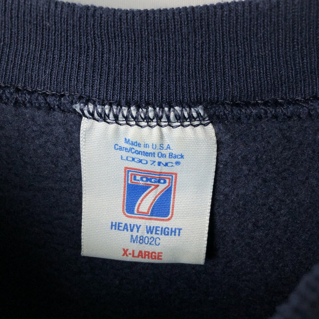 90'S Logo Seven LOGO 7 NFL Dallas Cowboys Print Sweatshirt, Made in USA, Men's Size XL cotton navy blue type Vintage Second Hand