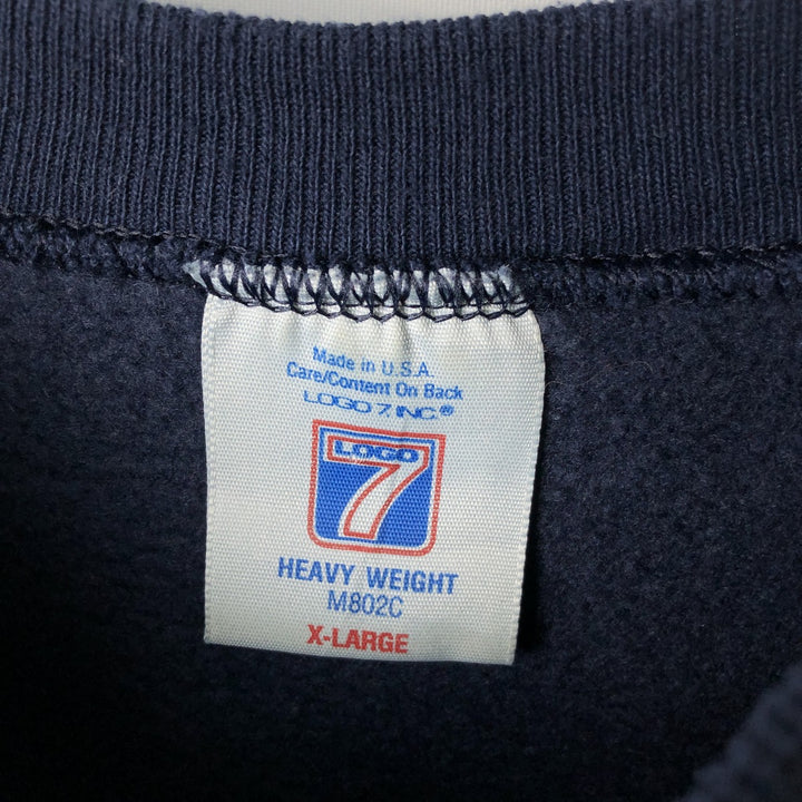 90'S Logo Seven LOGO 7 NFL Dallas Cowboys Print Sweatshirt, Made in USA, Men's Size XL cotton navy blue type Vintage Second Hand