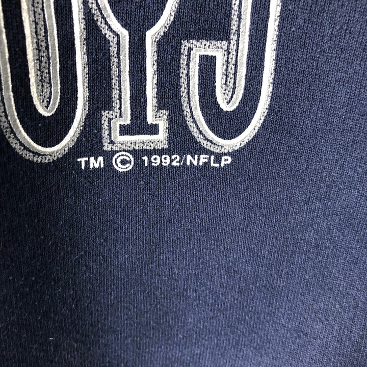 90'S Logo Seven LOGO 7 NFL Dallas Cowboys Print Sweatshirt, Made in USA, Men's Size XL cotton navy blue type Vintage Second Hand