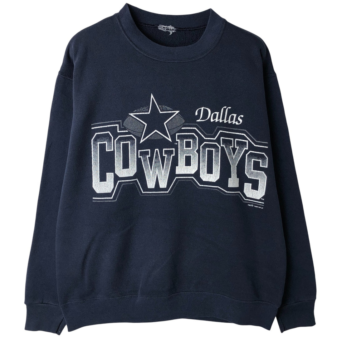 Vintage 90'S NFL Dallas Cowboys print sweatshirt, size L, men's unclear navy blue type Vintage Second Hand