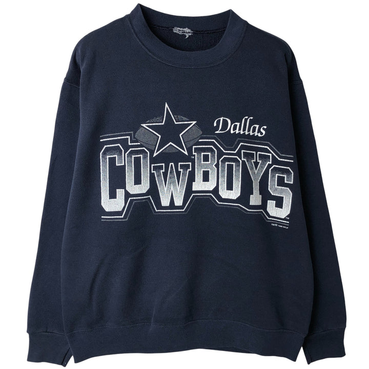 Vintage 90'S NFL Dallas Cowboys print sweatshirt, size L, men's unclear navy blue type Vintage Second Hand