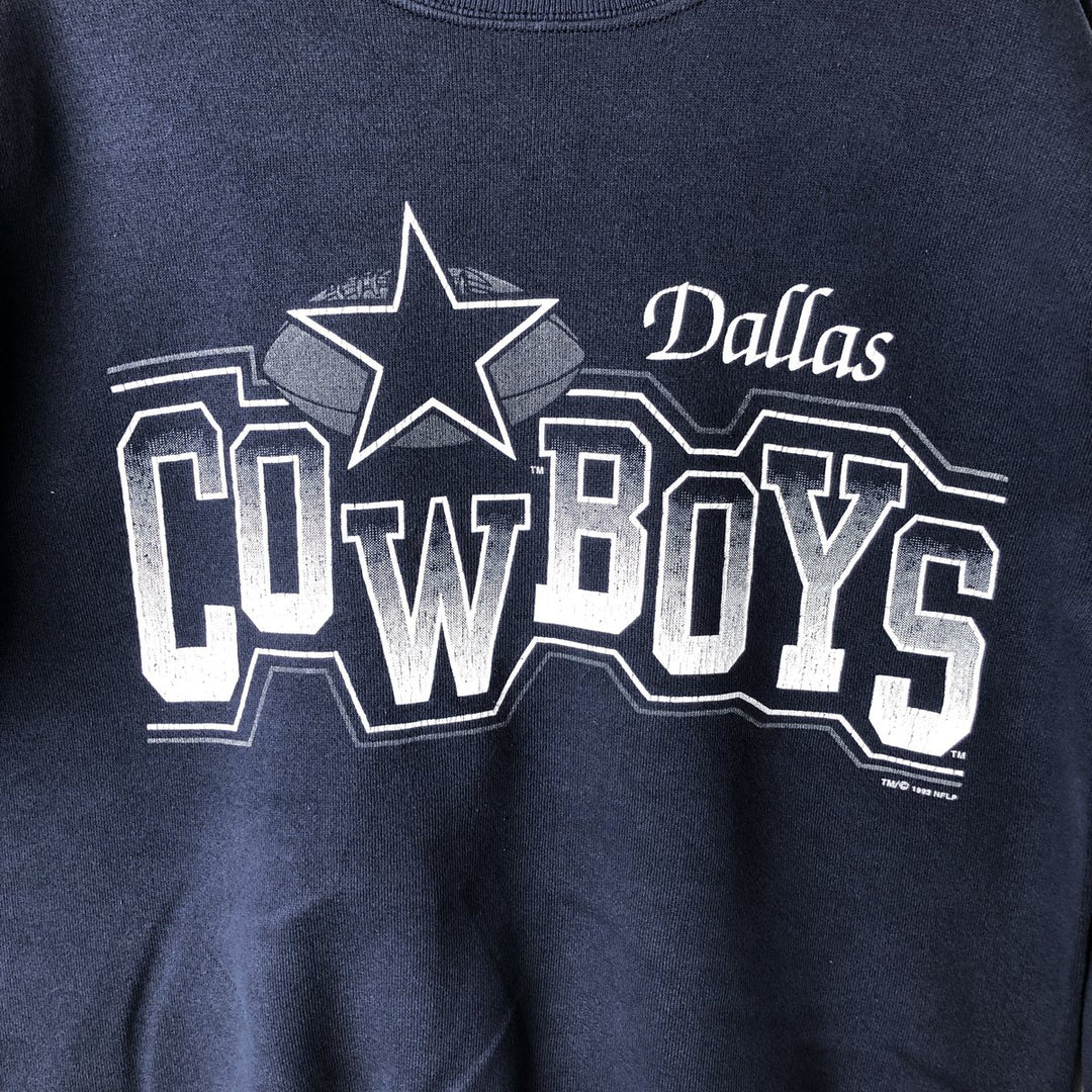 Vintage 90'S NFL Dallas Cowboys print sweatshirt, size L, men's unclear navy blue type Vintage Second Hand