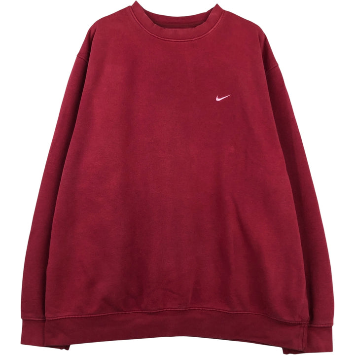 00'S Nike One Point Logo Sweatshirt Trainer Men's XL cotton Red type red-purple Vintage Second Hand