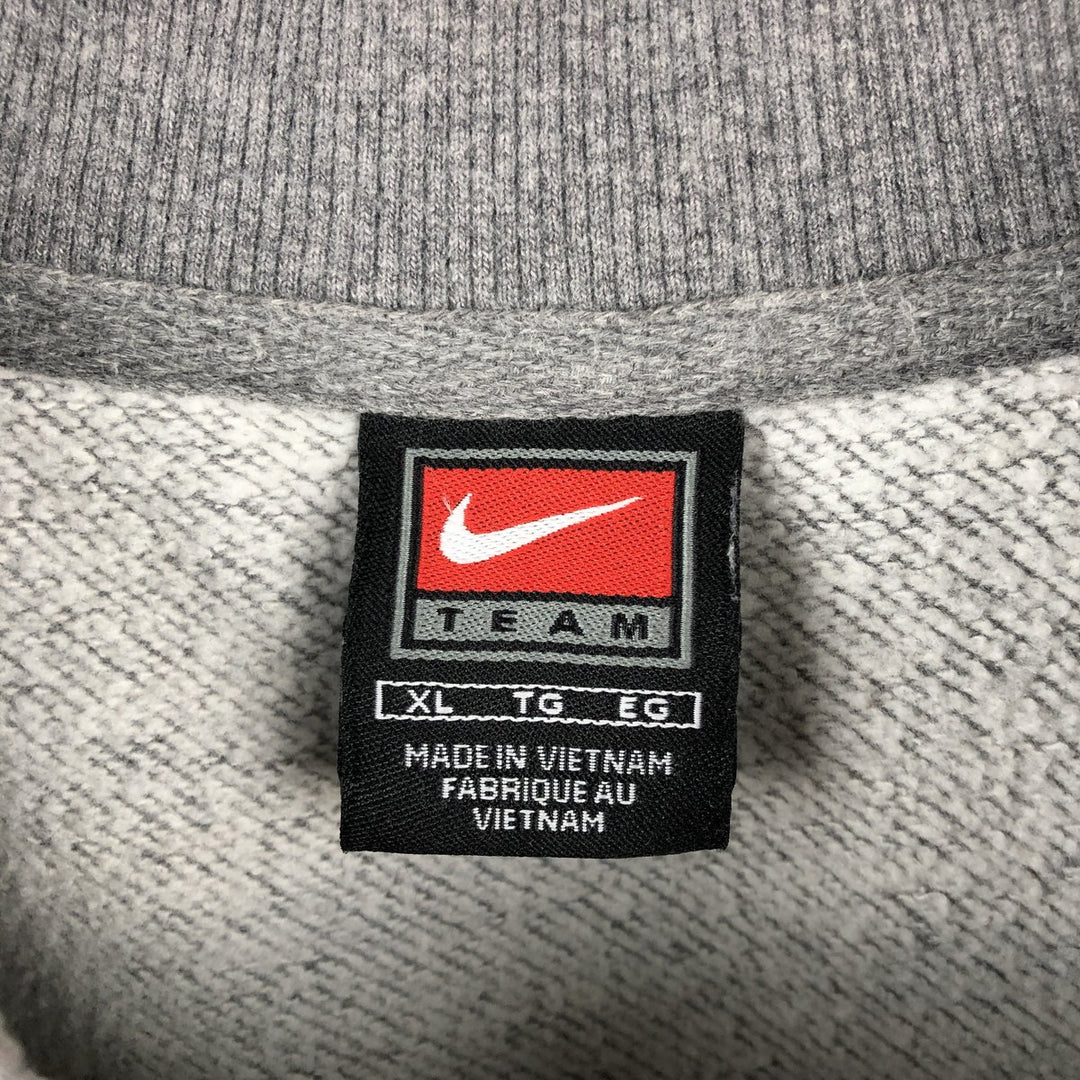 2000'S Nike Team V-neck sweatshirt with one-point logo, size XL, men's cotton gray type Vintage Second Hand