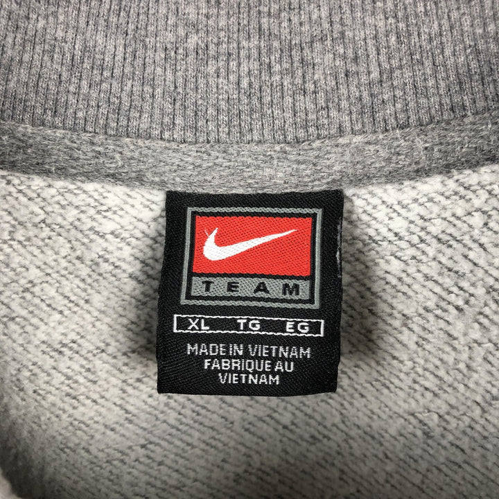 2000'S Nike Team V-neck sweatshirt with one-point logo, size XL, men's cotton gray type Vintage Second Hand