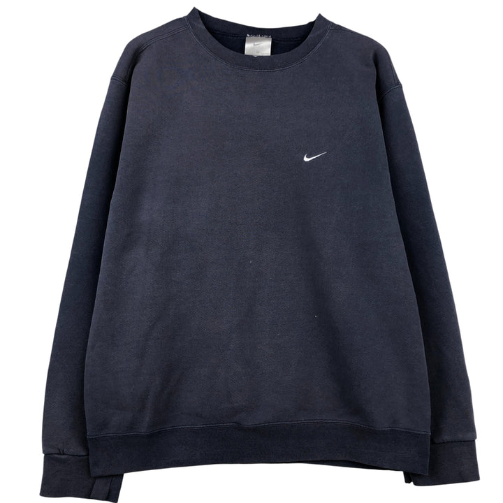 00'S Nike One Point Logo Sweatshirt Trainer Men's M size cotton navy blue type Vintage Second Hand