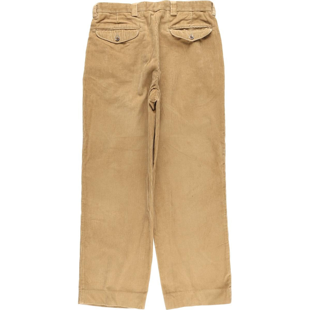 LLBean Two-pleat Corduroy Pants, Men's, Size W32 cotton brown type Vintage Second Hand