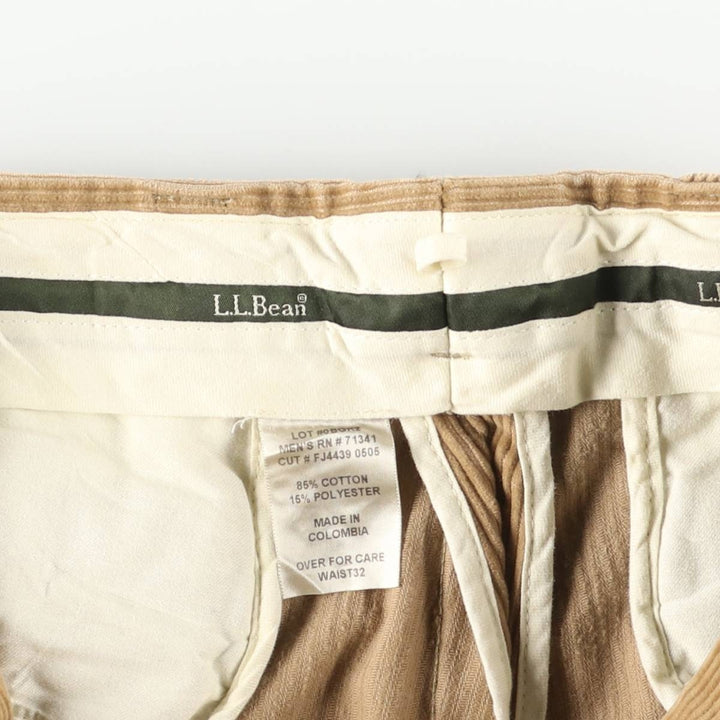 LLBean Two-pleat Corduroy Pants, Men's, Size W32 cotton brown type Vintage Second Hand