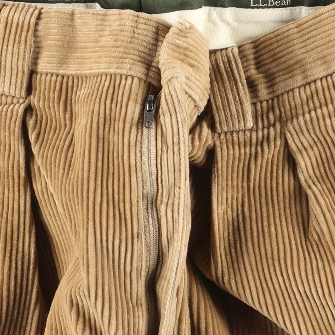 LLBean Two-pleat Corduroy Pants, Men's, Size W32 cotton brown type Vintage Second Hand