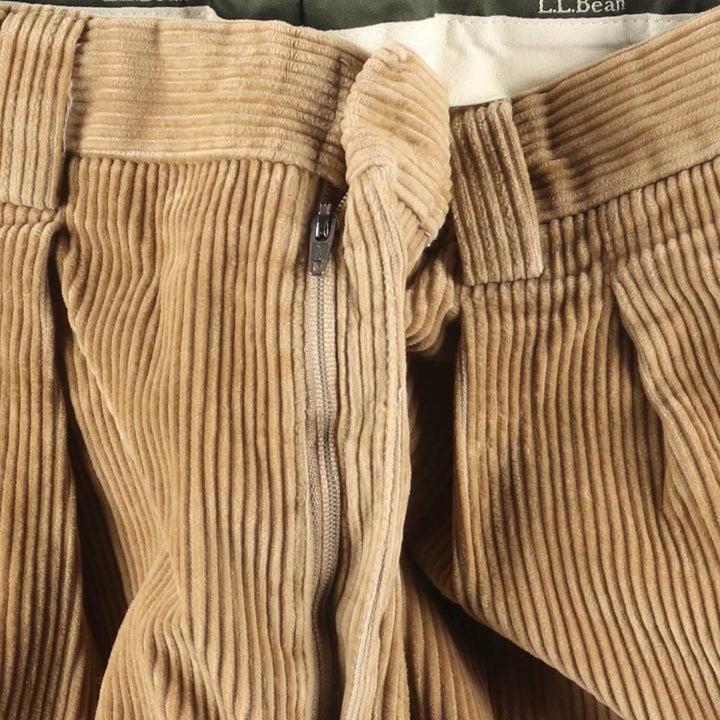 LLBean Two-pleat Corduroy Pants, Men's, Size W32 cotton brown type Vintage Second Hand