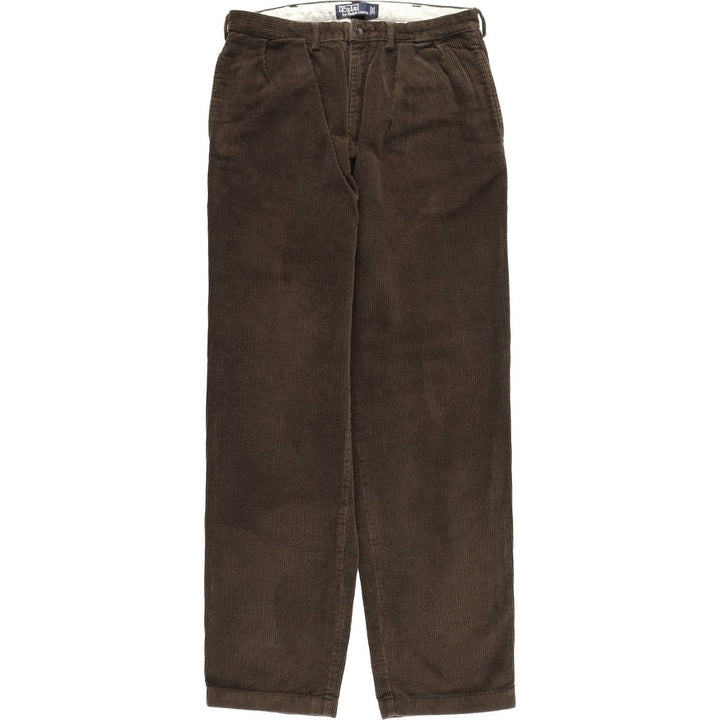 Ralph Lauren POLO by Ralph Lauren Two-pleat Corduroy Pants, Men's, Size W32 cotton brown type Vintage Second Hand