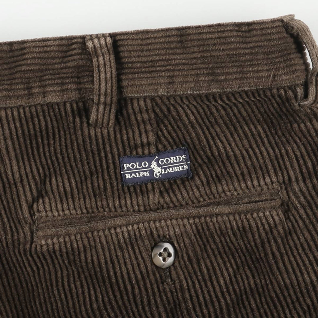Ralph Lauren POLO by Ralph Lauren Two-pleat Corduroy Pants, Men's, Size W32 cotton brown type Vintage Second Hand