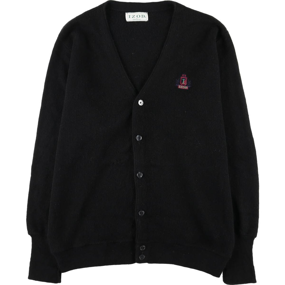 Vintage IZOD acrylic knit cardigan, made in the USA, size L, men's size L acrylic black type Vintage Second Hand