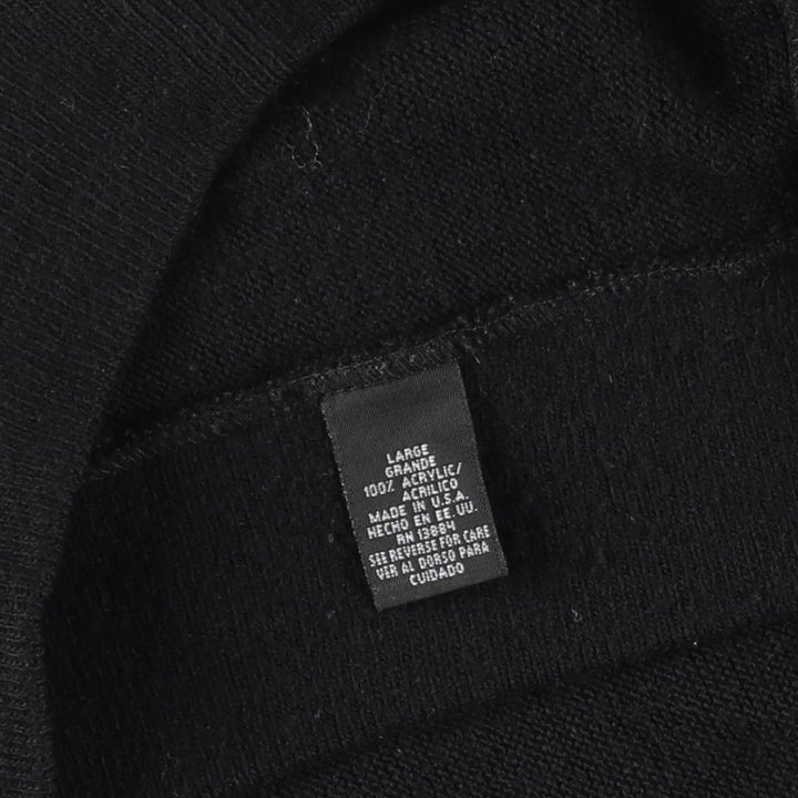 Vintage IZOD acrylic knit cardigan, made in the USA, size L, men's size L acrylic black type Vintage Second Hand