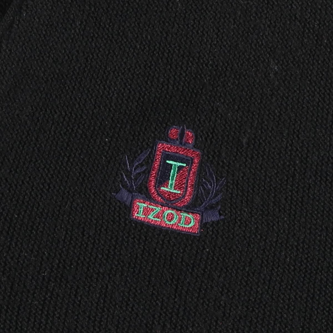 Vintage IZOD acrylic knit cardigan, made in the USA, size L, men's size L acrylic black type Vintage Second Hand