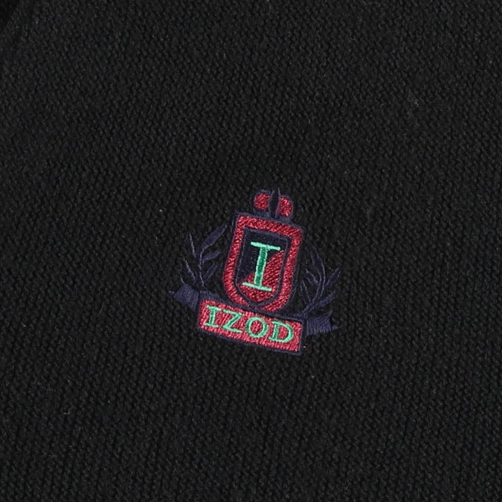 Vintage IZOD acrylic knit cardigan, made in the USA, size L, men's size L acrylic black type Vintage Second Hand