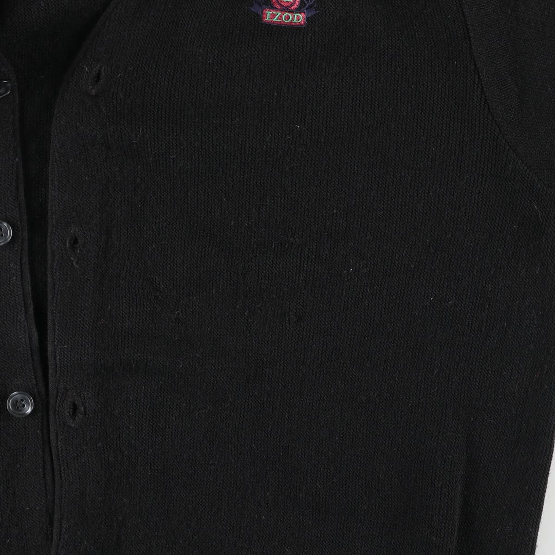 Vintage IZOD acrylic knit cardigan, made in the USA, size L, men's size L acrylic black type Vintage Second Hand