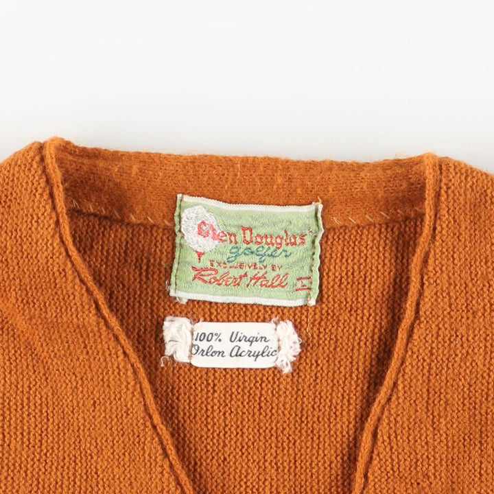 Glen Douglas Vintage Acrylic Knit Cardigan, Men's Size L Oron Acrylic orange type Vintage Second Hand