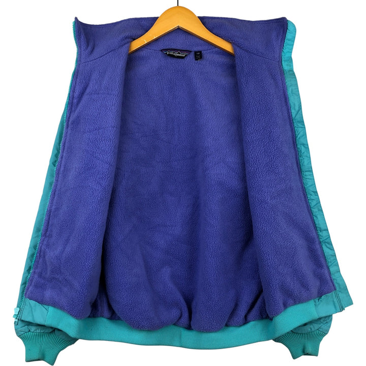 1980'S Patagonia Shell Synchilla Mountain Jacket 28119F8, Women's XL, Vintage Nylon turquoise blue Vintage Second Hand
