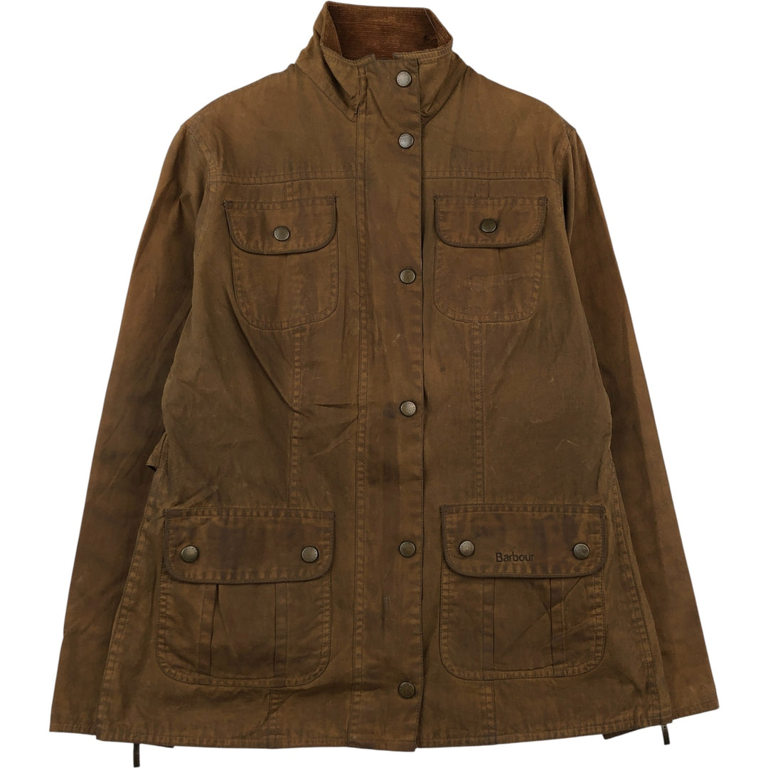 2000'S Barbour Wax Utility 3 Warrant Waxed Cotton Oiled Jacket, Women's Size Medium Waxed cotton brown type Vintage Second Hand