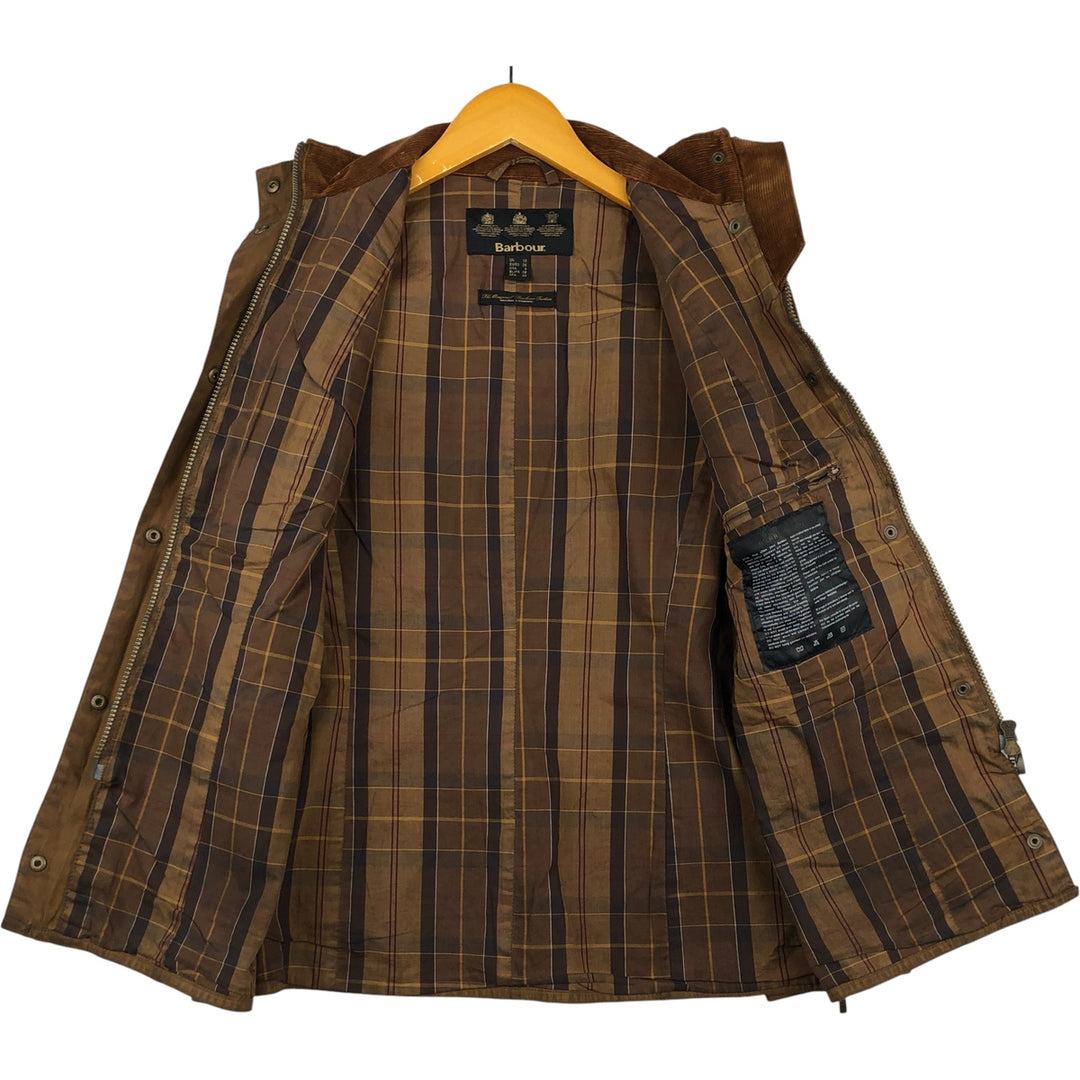 2000'S Barbour Wax Utility 3 Warrant Waxed Cotton Oiled Jacket, Women's Size Medium Waxed cotton brown type Vintage Second Hand
