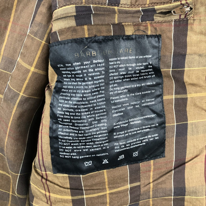 2000'S Barbour Wax Utility 3 Warrant Waxed Cotton Oiled Jacket, Women's Size Medium Waxed cotton brown type Vintage Second Hand