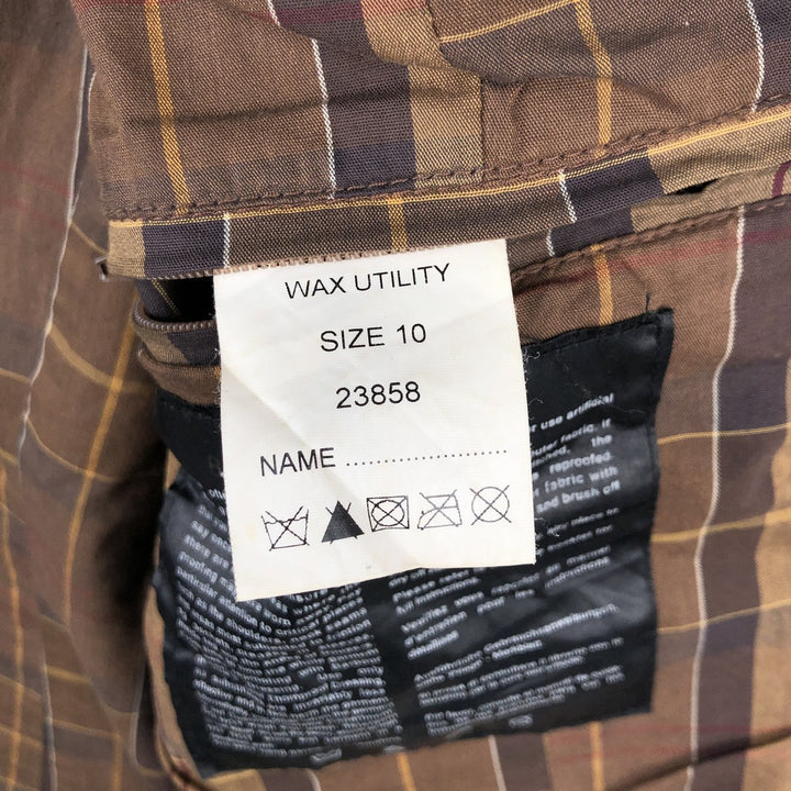 2000'S Barbour Wax Utility 3 Warrant Waxed Cotton Oiled Jacket, Women's Size Medium Waxed cotton brown type Vintage Second Hand