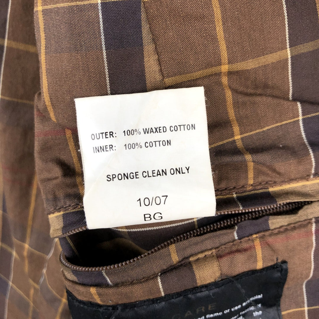 2000'S Barbour Wax Utility 3 Warrant Waxed Cotton Oiled Jacket, Women's Size Medium Waxed cotton brown type Vintage Second Hand