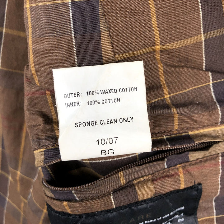 2000'S Barbour Wax Utility 3 Warrant Waxed Cotton Oiled Jacket, Women's Size Medium Waxed cotton brown type Vintage Second Hand