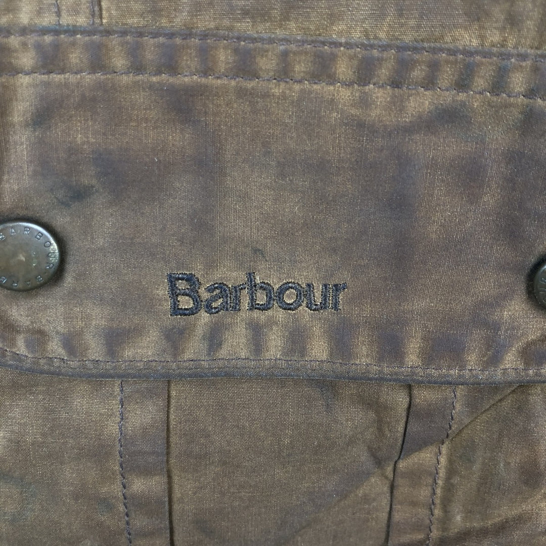 2000'S Barbour Wax Utility 3 Warrant Waxed Cotton Oiled Jacket, Women's Size Medium Waxed cotton brown type Vintage Second Hand