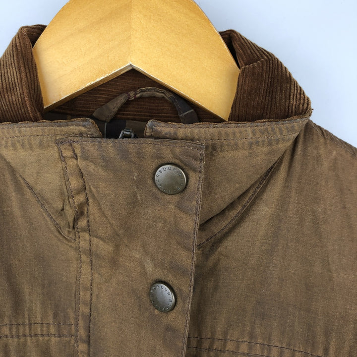 2000'S Barbour Wax Utility 3 Warrant Waxed Cotton Oiled Jacket, Women's Size Medium Waxed cotton brown type Vintage Second Hand