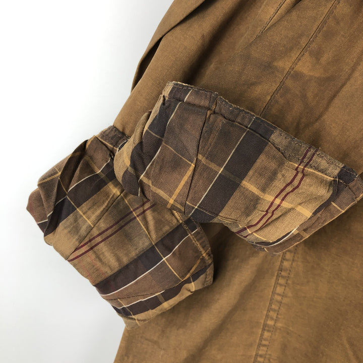 2000'S Barbour Wax Utility 3 Warrant Waxed Cotton Oiled Jacket, Women's Size Medium Waxed cotton brown type Vintage Second Hand