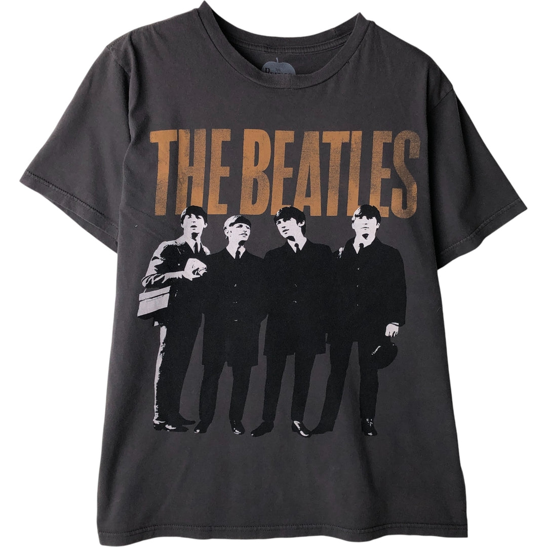 THE BEATLES Band T-shirt, Men's M size cotton gray type Vintage Second Hand