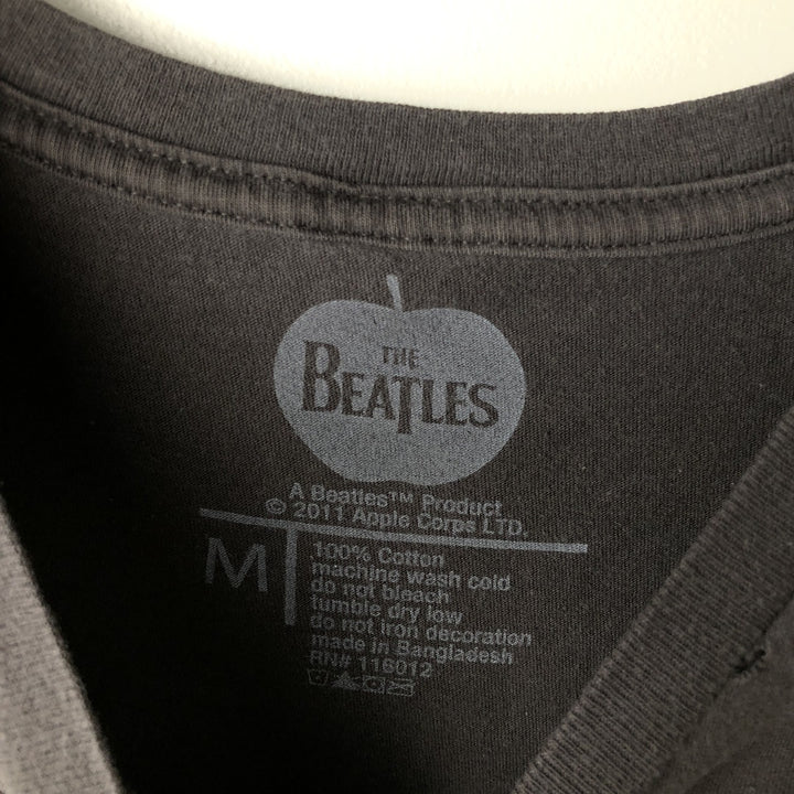 THE BEATLES Band T-shirt, Men's M size cotton gray type Vintage Second Hand
