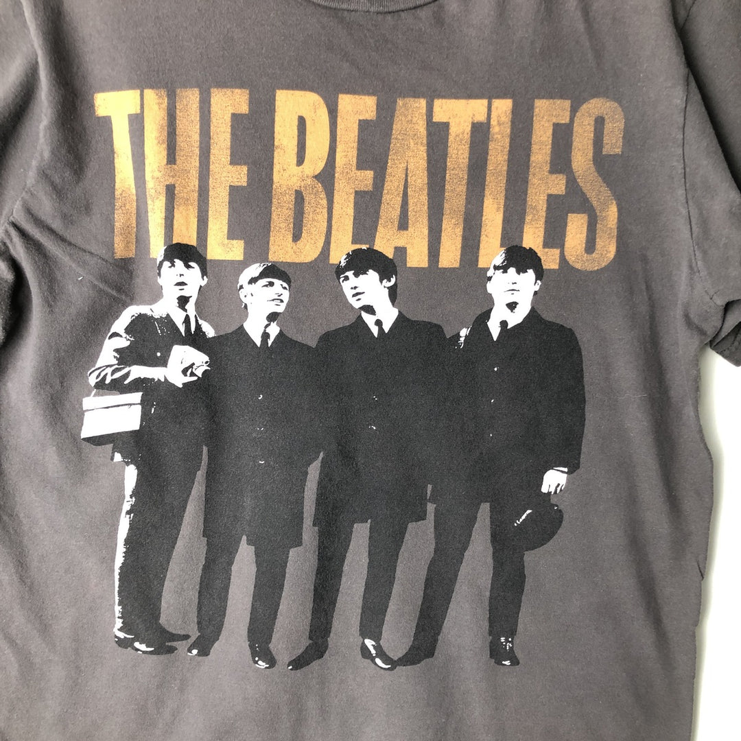 THE BEATLES Band T-shirt, Men's M size cotton gray type Vintage Second Hand