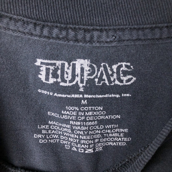 2pac Rap T-shirt, Men's M size cotton black type Vintage Second Hand
