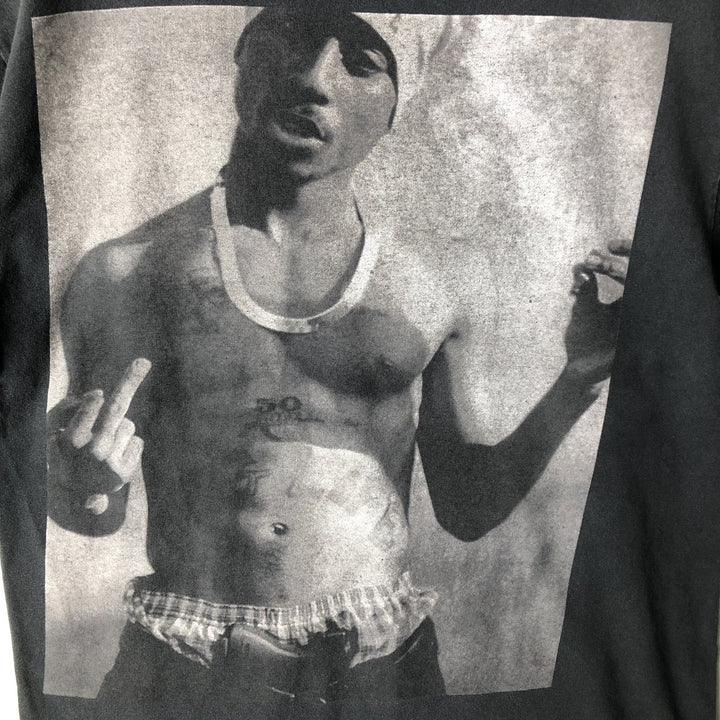 2pac Rap T-shirt, Men's M size cotton black type Vintage Second Hand
