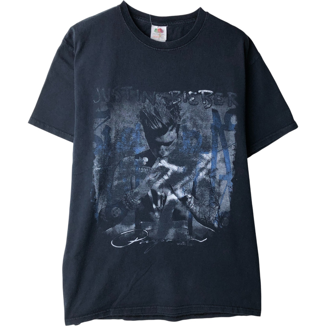 Fruit of the Loom Justin Bieber Band T-Shirt, Men's Size Medium cotton black type Vintage Second Hand