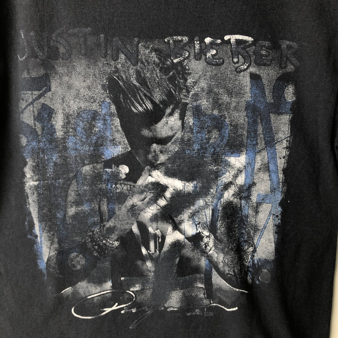 Fruit of the Loom Justin Bieber Band T-Shirt, Men's Size Medium cotton black type Vintage Second Hand