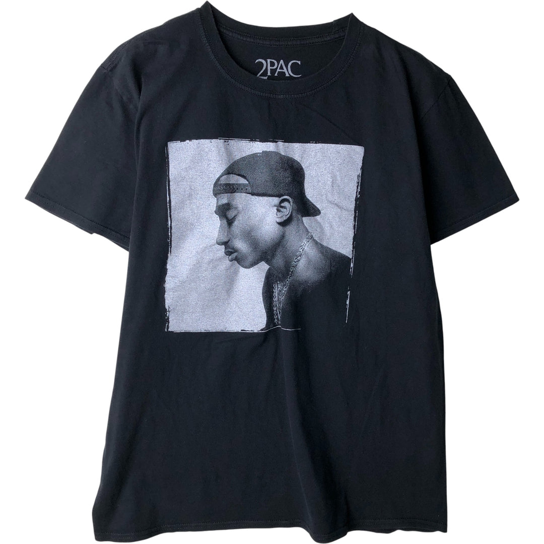 2pac Rap T-shirt, Made in the UK, Men's M size cotton black type Vintage Second Hand