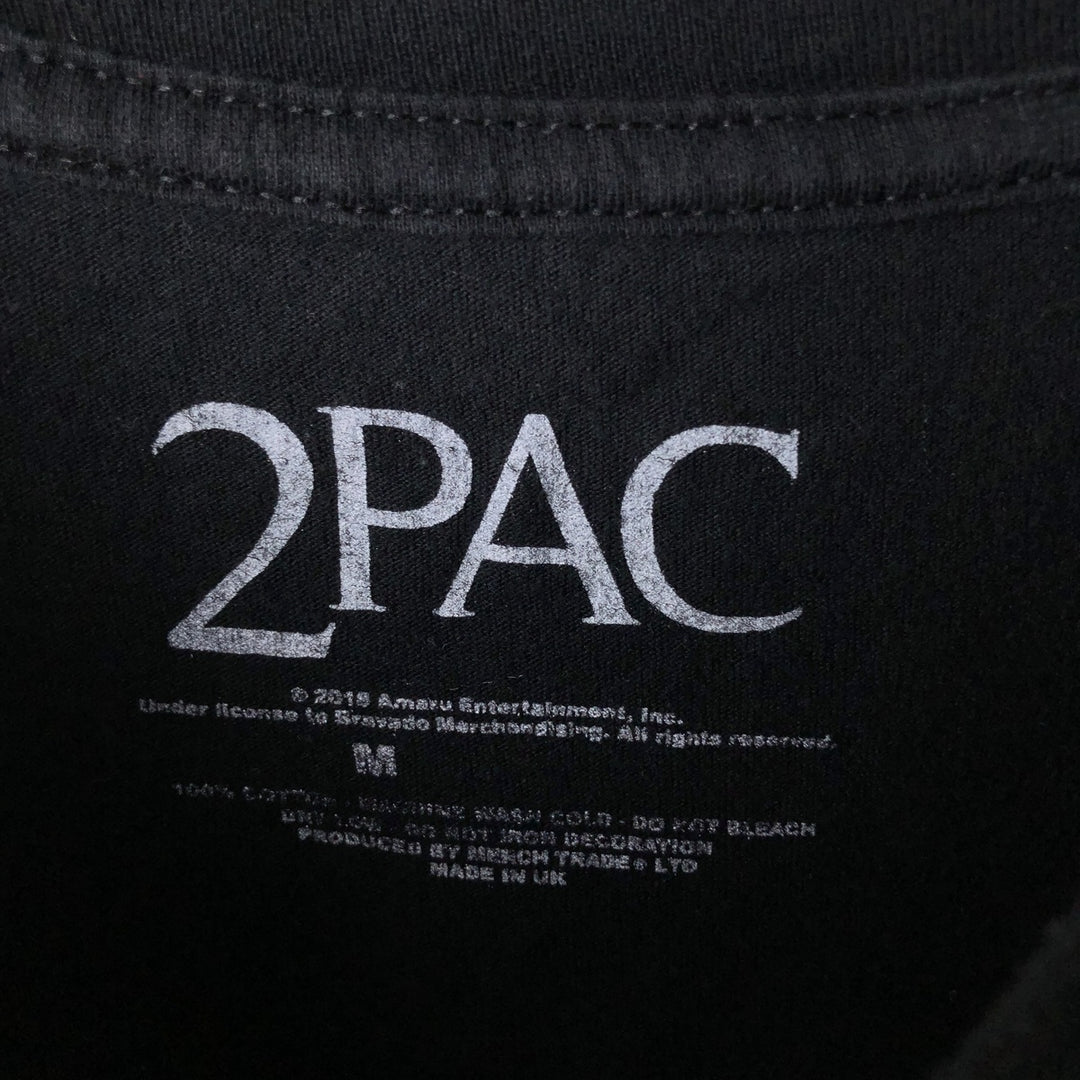 2pac Rap T-shirt, Made in the UK, Men's M size cotton black type Vintage Second Hand