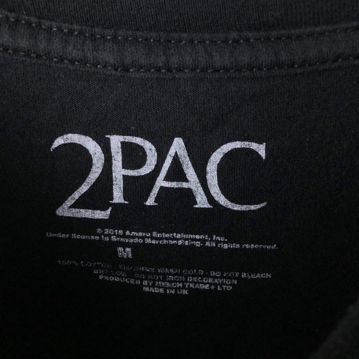 2pac Rap T-shirt, Made in the UK, Men's M size cotton black type Vintage Second Hand
