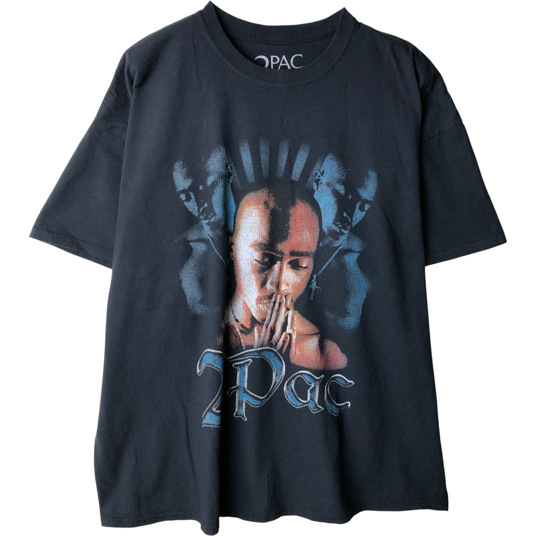 2pac Rap T-shirt, Men's L size unclear black type Vintage Second Hand