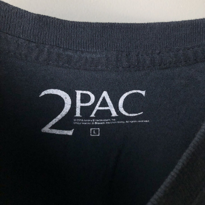 2pac Rap T-shirt, Men's L size unclear black type Vintage Second Hand