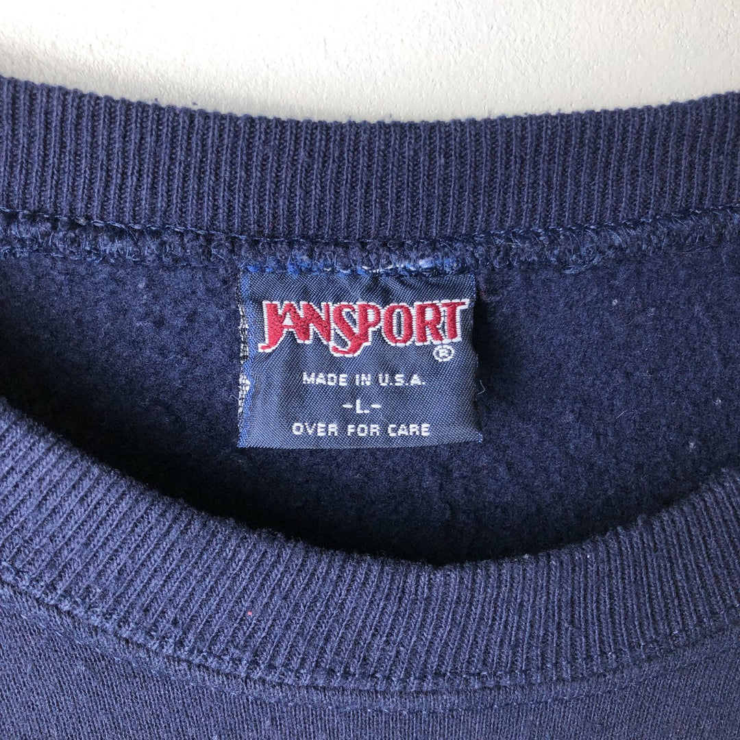 90'S JanSport University of Pennsylvania triple print college sweatshirt, made in the USA, men's size L polyester navy blue type Vintage Second Hand