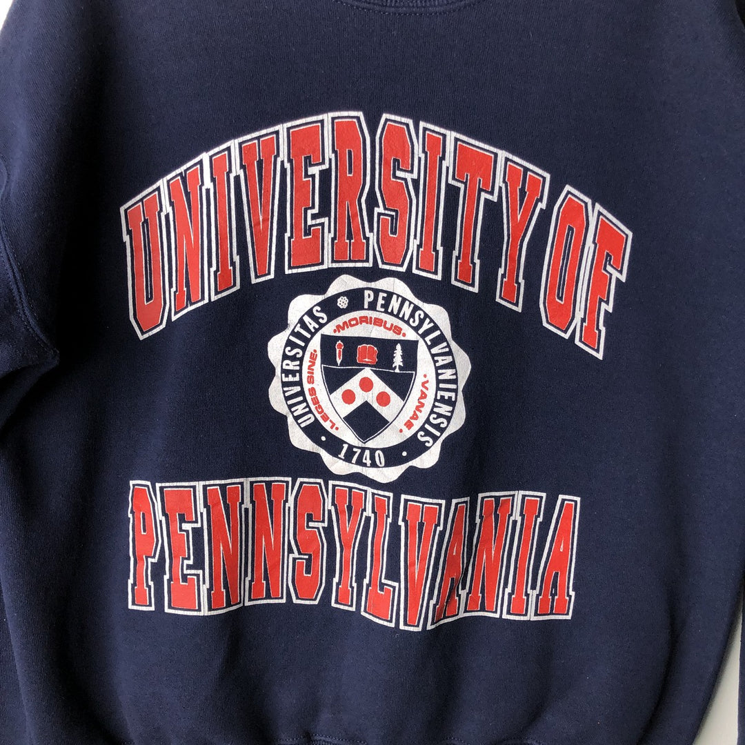 90'S JanSport University of Pennsylvania triple print college sweatshirt, made in the USA, men's size L polyester navy blue type Vintage Second Hand
