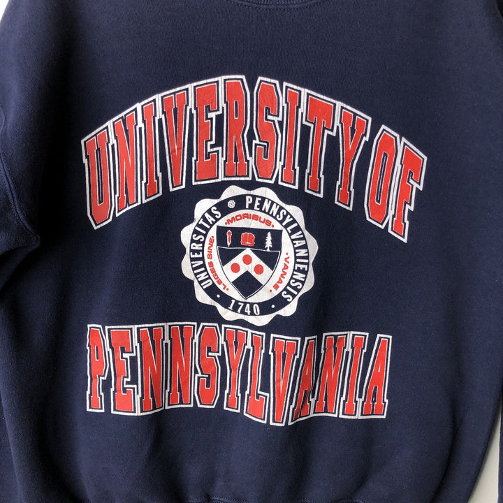 90'S JanSport University of Pennsylvania triple print college sweatshirt, made in the USA, men's size L polyester navy blue type Vintage Second Hand