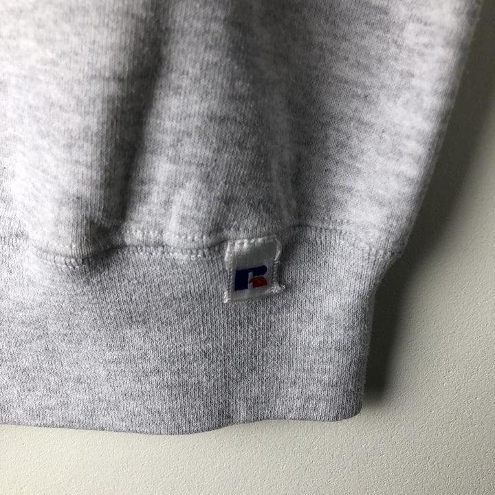 90'S Russell printed sweatshirt, sweatshirt, made in USA, men's size L, vintage cotton gray type Vintage Second Hand