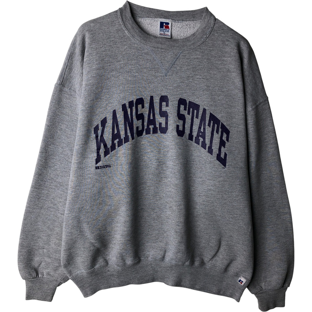 90'S Russell College Sweatshirt, Made in USA, Men's XL, Vintage polyester gray type Vintage Second Hand